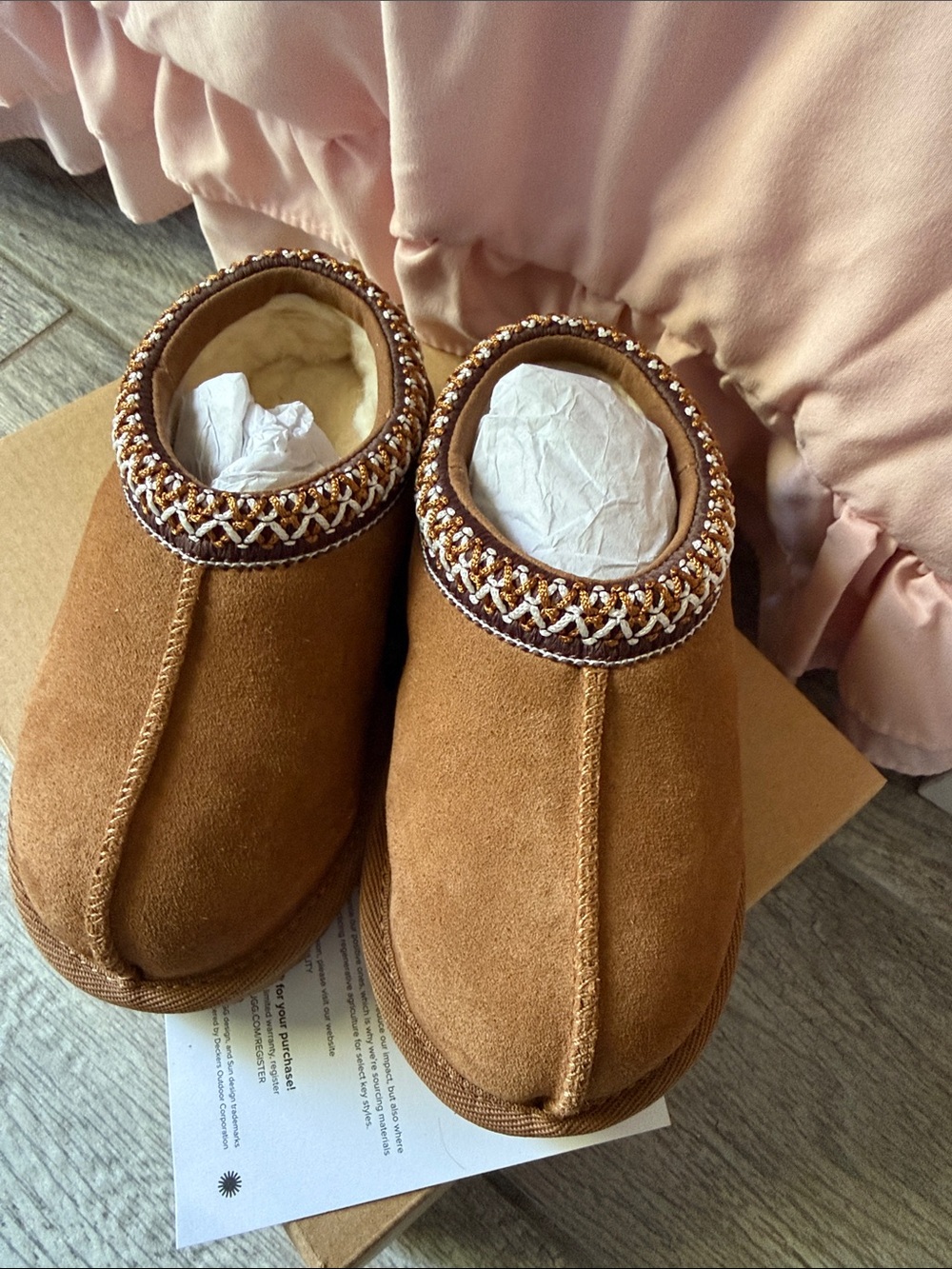 UGG Kids Chestnut Brown Suede Clog Slippers - Picture 5 of 6